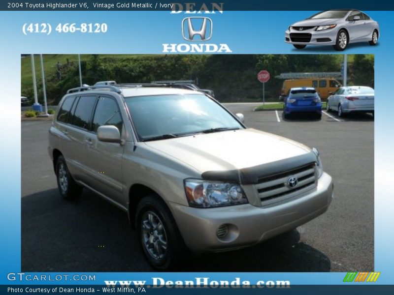 Vintage Gold Metallic / Ivory 2004 Toyota Highlander V6