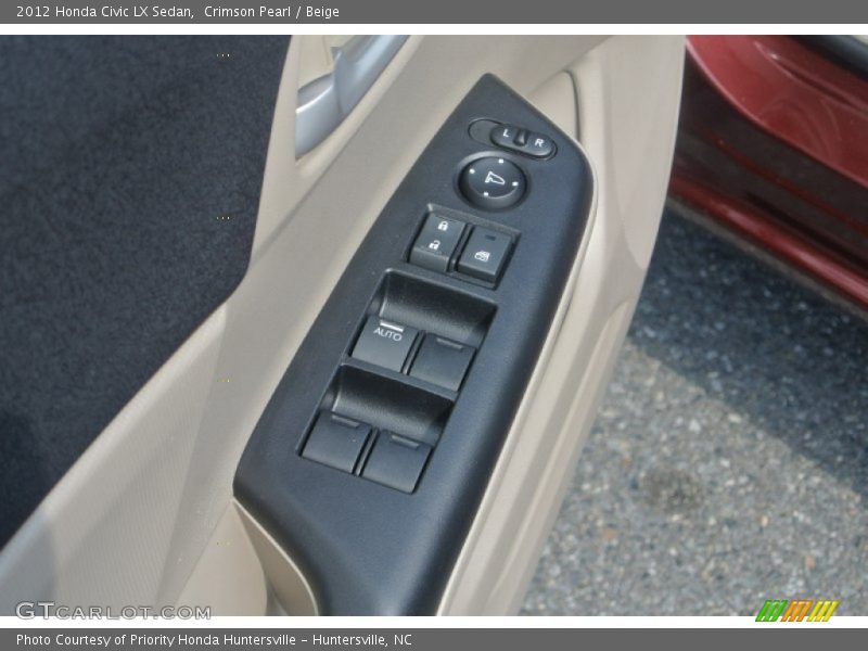 Crimson Pearl / Beige 2012 Honda Civic LX Sedan