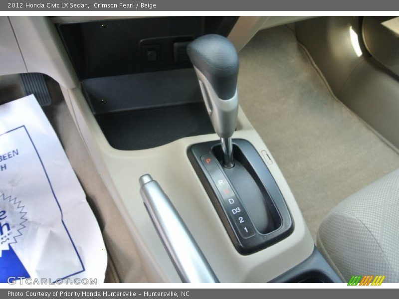 Crimson Pearl / Beige 2012 Honda Civic LX Sedan