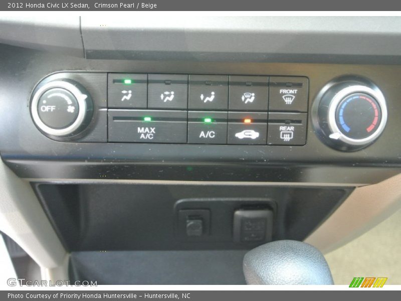 Crimson Pearl / Beige 2012 Honda Civic LX Sedan