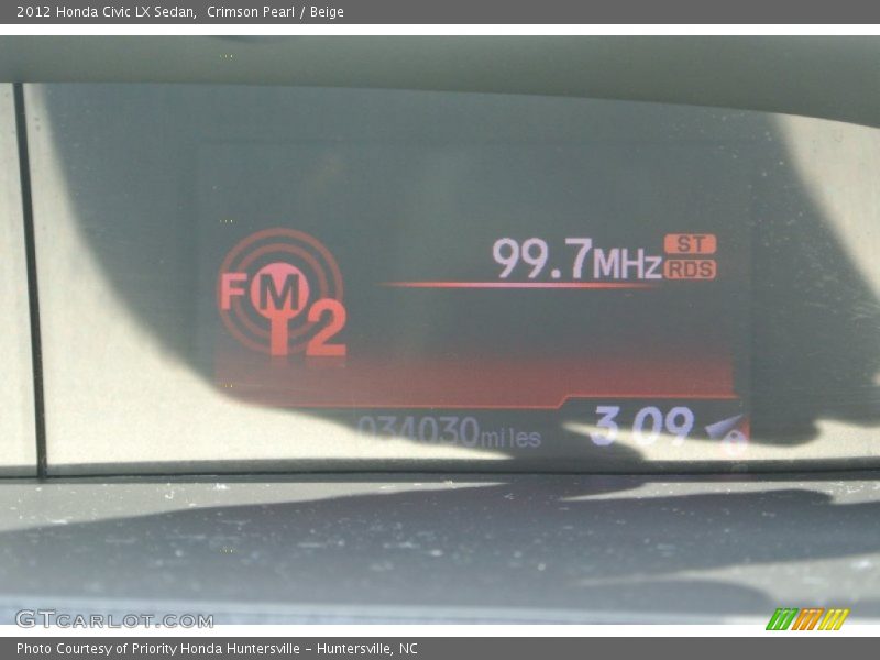 Crimson Pearl / Beige 2012 Honda Civic LX Sedan