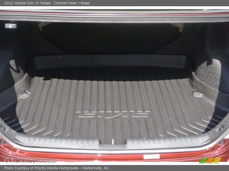 Crimson Pearl / Beige 2012 Honda Civic LX Sedan