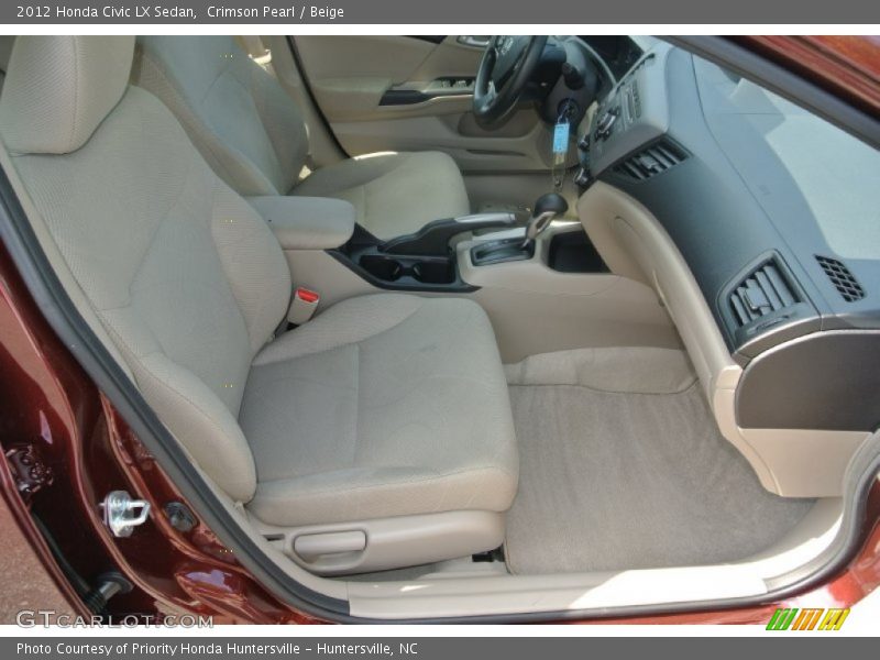 Crimson Pearl / Beige 2012 Honda Civic LX Sedan