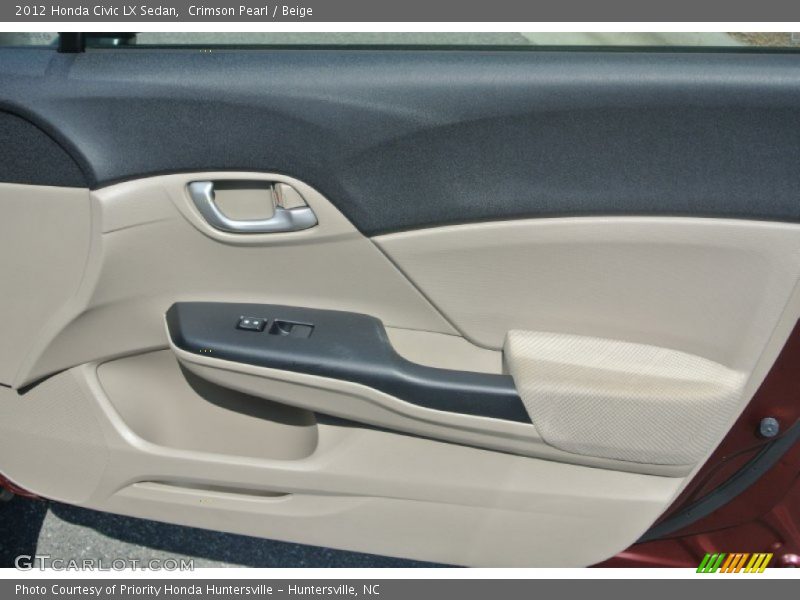 Crimson Pearl / Beige 2012 Honda Civic LX Sedan