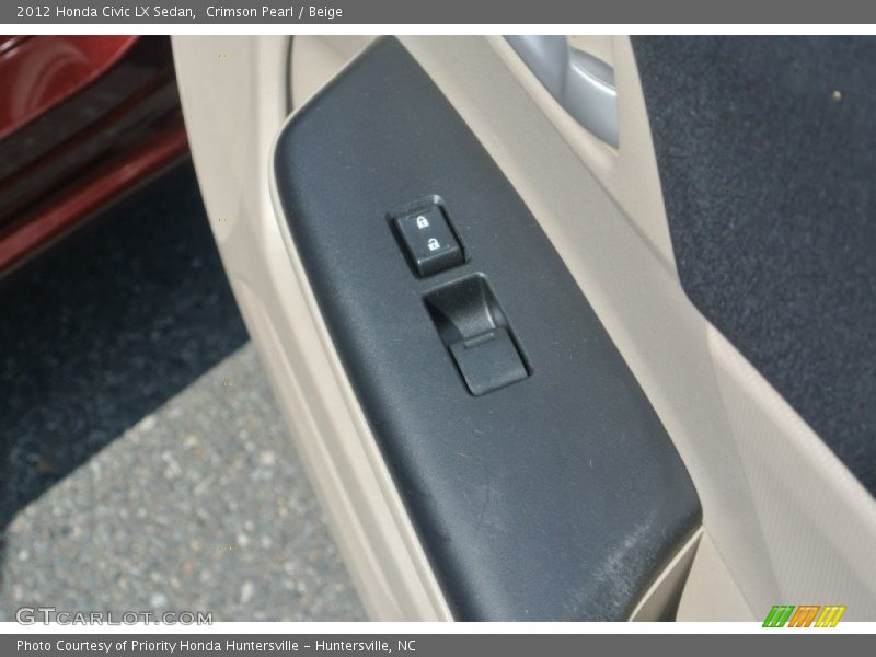 Crimson Pearl / Beige 2012 Honda Civic LX Sedan
