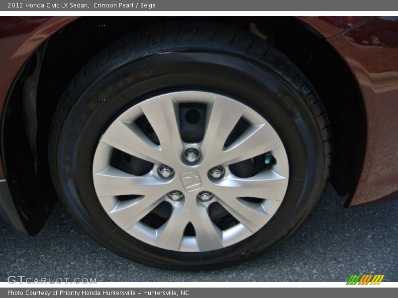 Crimson Pearl / Beige 2012 Honda Civic LX Sedan