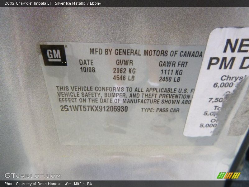 Silver Ice Metallic / Ebony 2009 Chevrolet Impala LT