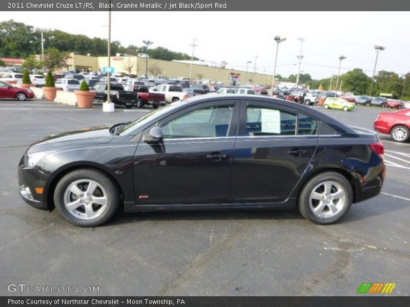 Black Granite Metallic / Jet Black/Sport Red 2011 Chevrolet Cruze LT/RS