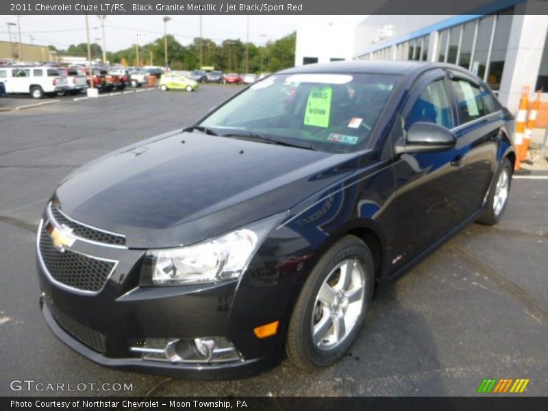 Black Granite Metallic / Jet Black/Sport Red 2011 Chevrolet Cruze LT/RS