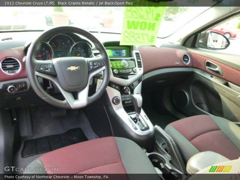 Black Granite Metallic / Jet Black/Sport Red 2011 Chevrolet Cruze LT/RS