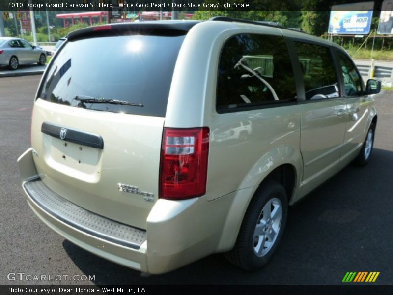 White Gold Pearl / Dark Slate Gray/Light Shale 2010 Dodge Grand Caravan SE Hero