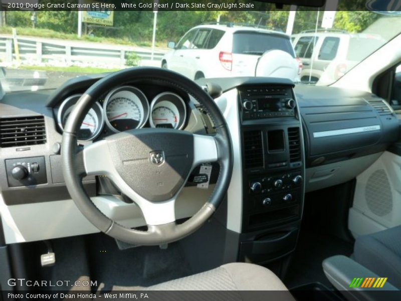 White Gold Pearl / Dark Slate Gray/Light Shale 2010 Dodge Grand Caravan SE Hero