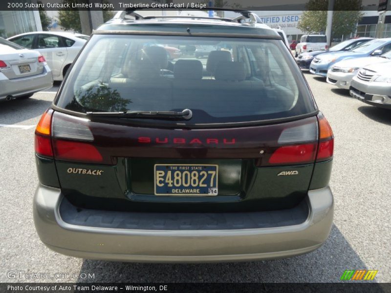 Timberline Green Pearl / Beige 2000 Subaru Outback Limited Wagon