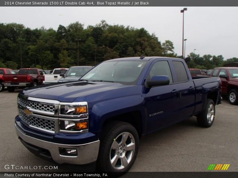 Blue Topaz Metallic / Jet Black 2014 Chevrolet Silverado 1500 LT Double Cab 4x4