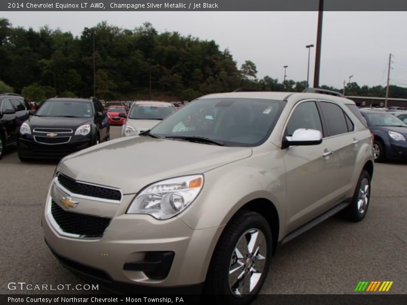 Champagne Silver Metallic / Jet Black 2014 Chevrolet Equinox LT AWD