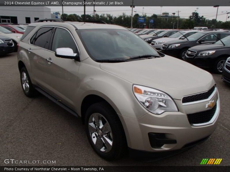 Champagne Silver Metallic / Jet Black 2014 Chevrolet Equinox LT AWD