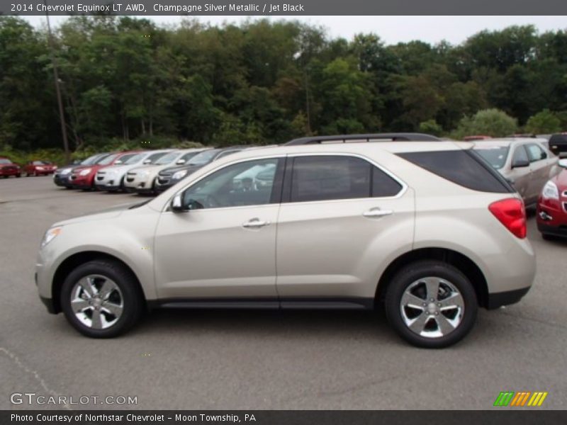 Champagne Silver Metallic / Jet Black 2014 Chevrolet Equinox LT AWD