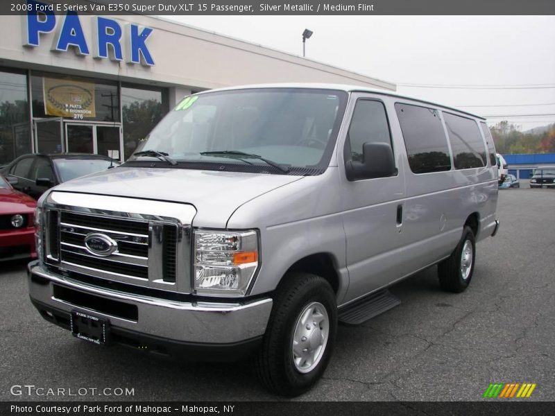 Silver Metallic / Medium Flint 2008 Ford E Series Van E350 Super Duty XLT 15 Passenger