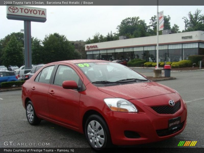 Barcelona Red Metallic / Bisque 2009 Toyota Yaris S Sedan