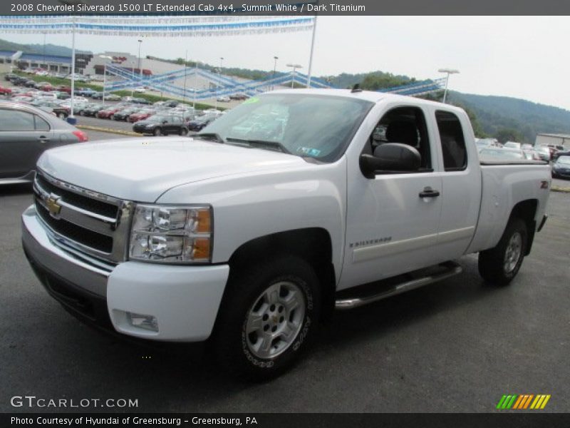Summit White / Dark Titanium 2008 Chevrolet Silverado 1500 LT Extended Cab 4x4