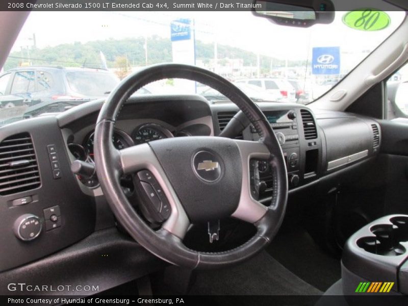 Summit White / Dark Titanium 2008 Chevrolet Silverado 1500 LT Extended Cab 4x4