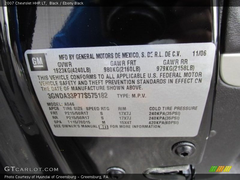 Black / Ebony Black 2007 Chevrolet HHR LT