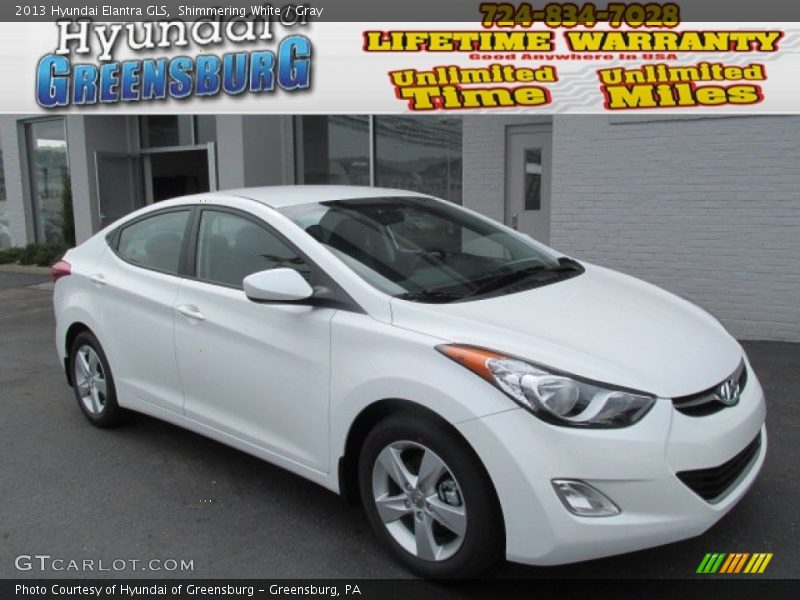 Shimmering White / Gray 2013 Hyundai Elantra GLS