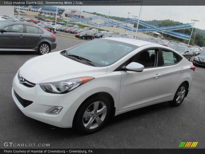 Shimmering White / Gray 2013 Hyundai Elantra GLS