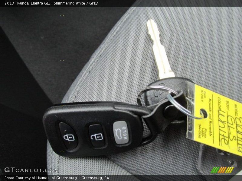 Shimmering White / Gray 2013 Hyundai Elantra GLS