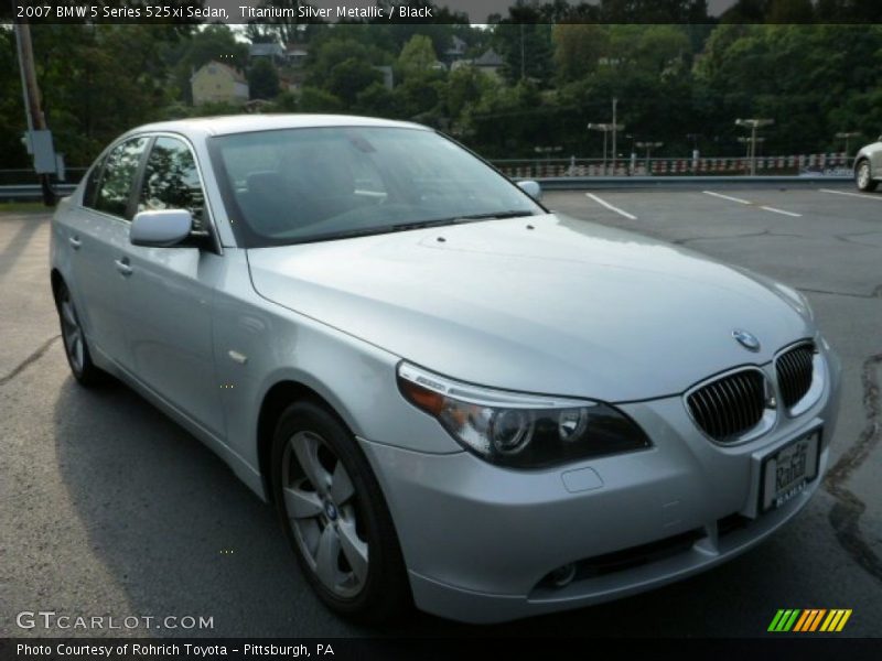Titanium Silver Metallic / Black 2007 BMW 5 Series 525xi Sedan