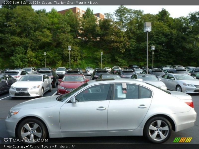 Titanium Silver Metallic / Black 2007 BMW 5 Series 525xi Sedan