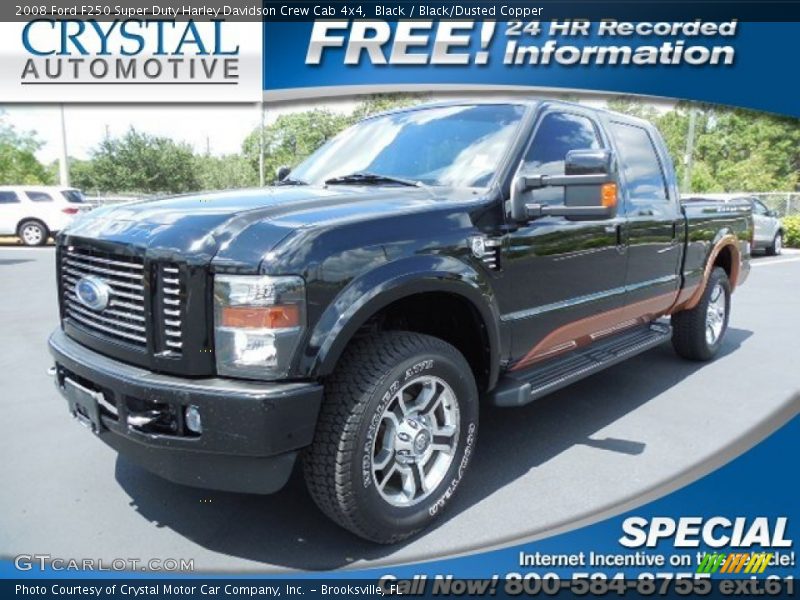 Black / Black/Dusted Copper 2008 Ford F250 Super Duty Harley Davidson Crew Cab 4x4