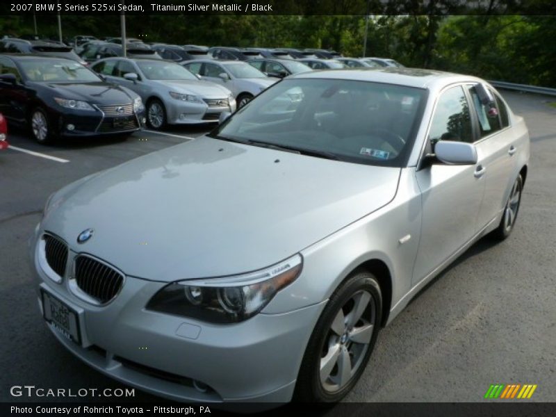 Titanium Silver Metallic / Black 2007 BMW 5 Series 525xi Sedan