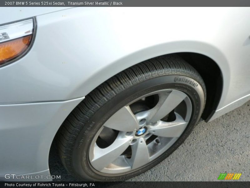 Titanium Silver Metallic / Black 2007 BMW 5 Series 525xi Sedan