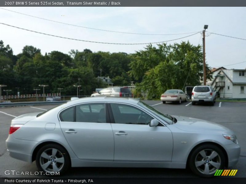 Titanium Silver Metallic / Black 2007 BMW 5 Series 525xi Sedan