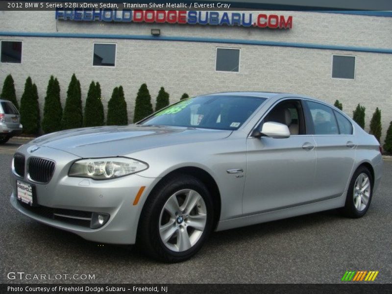 Titanium Silver Metallic / Everest Gray 2012 BMW 5 Series 528i xDrive Sedan