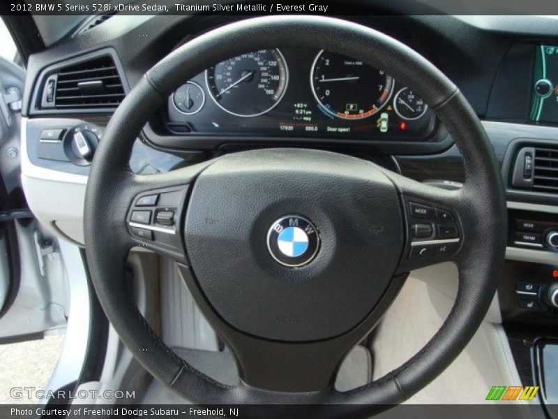 Titanium Silver Metallic / Everest Gray 2012 BMW 5 Series 528i xDrive Sedan