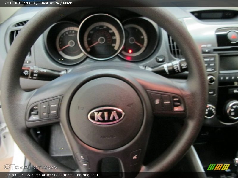 Clear White / Black 2013 Kia Forte EX