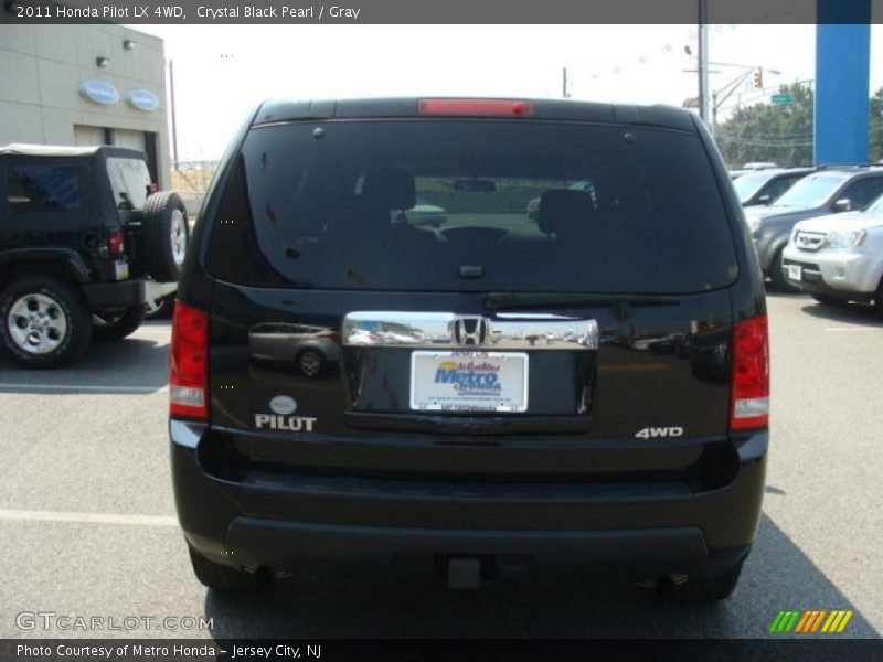 Crystal Black Pearl / Gray 2011 Honda Pilot LX 4WD