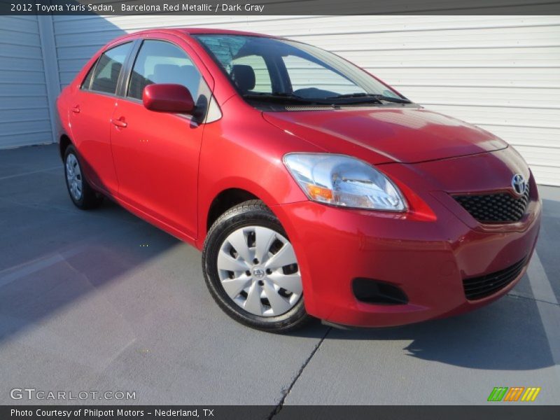 Barcelona Red Metallic / Dark Gray 2012 Toyota Yaris Sedan