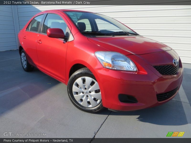 Barcelona Red Metallic / Dark Gray 2012 Toyota Yaris Sedan