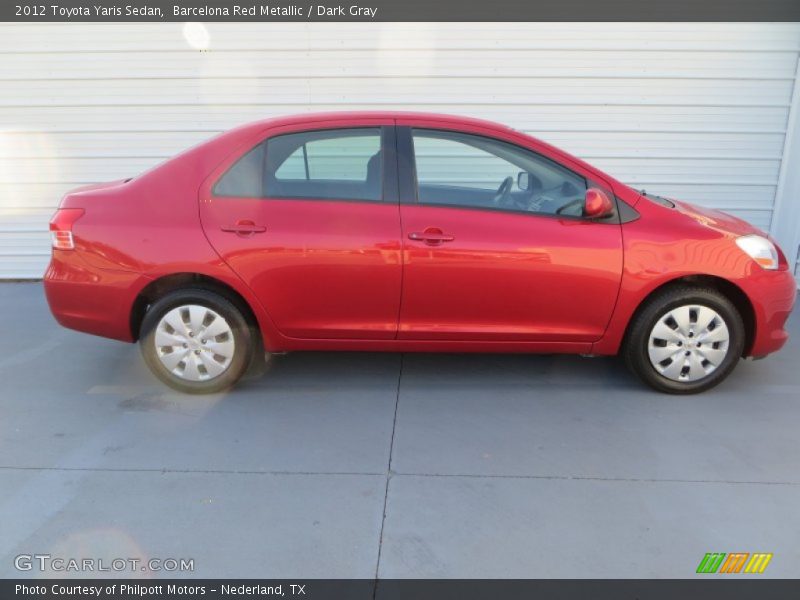 Barcelona Red Metallic / Dark Gray 2012 Toyota Yaris Sedan