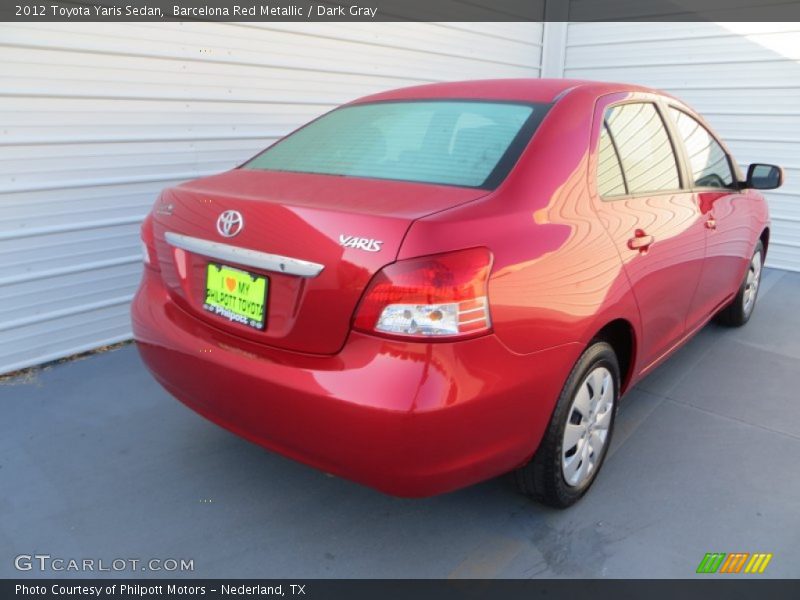 Barcelona Red Metallic / Dark Gray 2012 Toyota Yaris Sedan