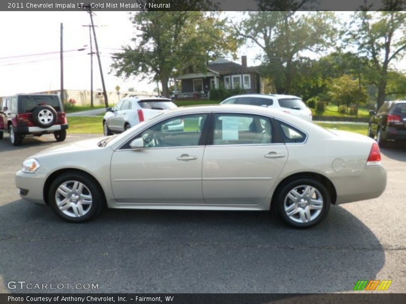 Gold Mist Metallic / Neutral 2011 Chevrolet Impala LT