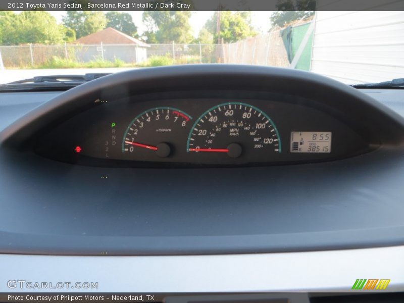 Barcelona Red Metallic / Dark Gray 2012 Toyota Yaris Sedan