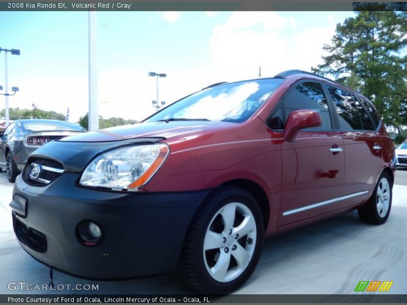 Volcanic Red / Gray 2008 Kia Rondo EX