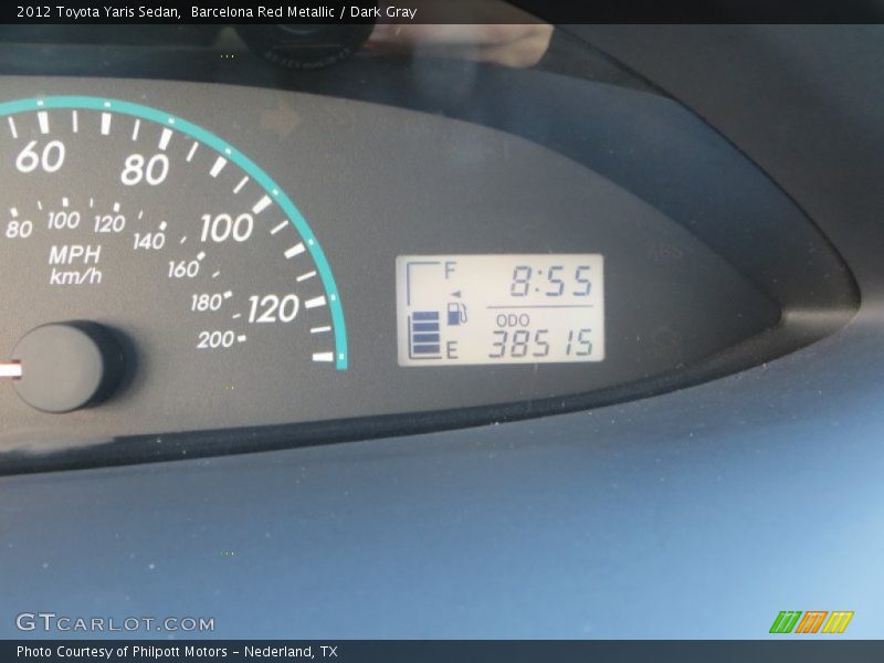 Barcelona Red Metallic / Dark Gray 2012 Toyota Yaris Sedan