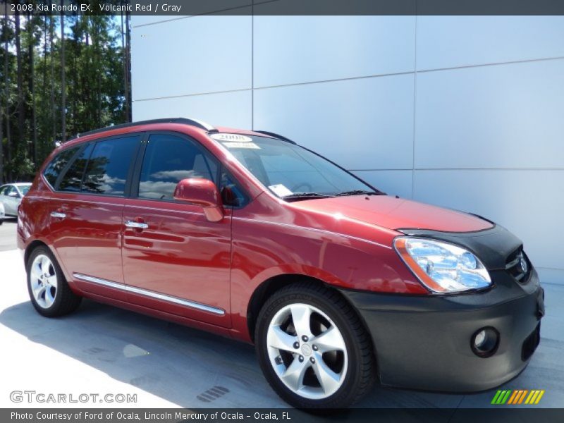 Volcanic Red / Gray 2008 Kia Rondo EX