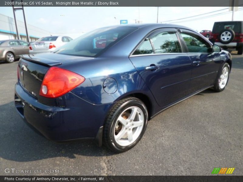 Midnight Blue Metallic / Ebony Black 2008 Pontiac G6 V6 Sedan