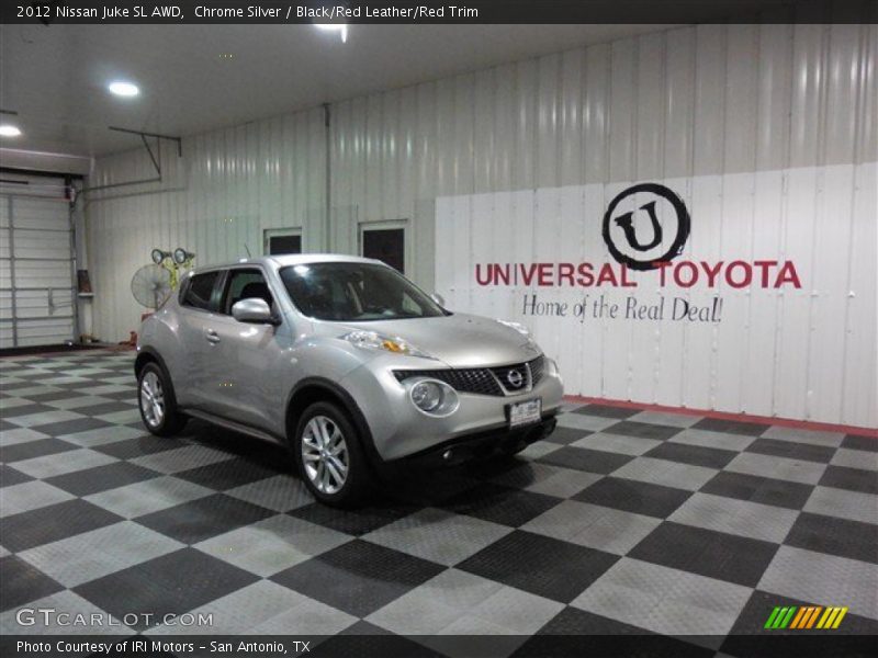 Chrome Silver / Black/Red Leather/Red Trim 2012 Nissan Juke SL AWD